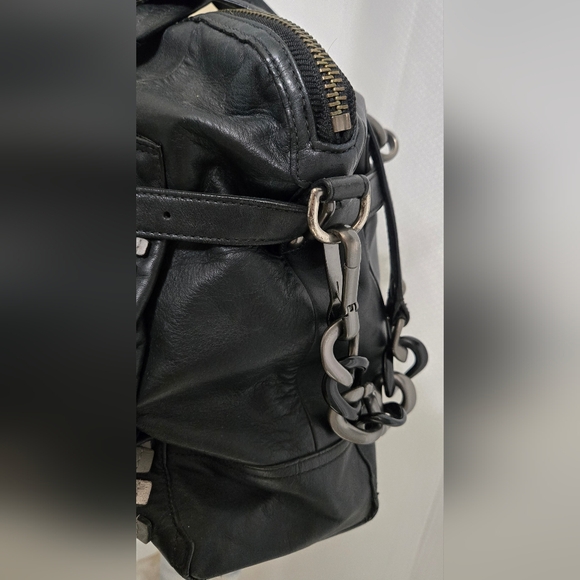 EUC RARE Coach Studded Flagship Leather Ella Black & Gunmetal Satchel - Picture 4 of 16